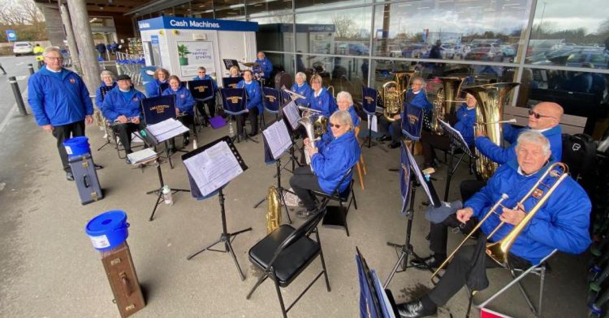 Callington Town Band playing at Tescos