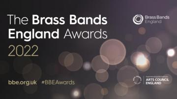 The Brass Bands England Awards 2022 text is written on a grey background with twinkling lights