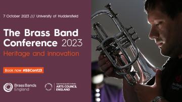 The Brass Band Conference, 7 October 2023, University of Huddersfield, a man looking at a cornet 