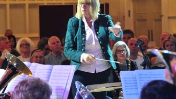 Fiona Bishop conducting the Eccles Borough Band