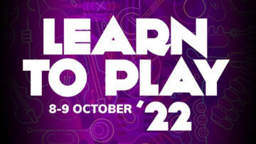 Text reads "Learn to Play 22" in white chunky lettering on a purple background
