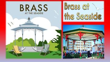 Collage of three images depicting summer scenes of bandstands, deck chairs and seagulls