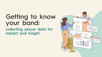 News headline with drawing of two people analysing data charts and graphs alongside a cornet