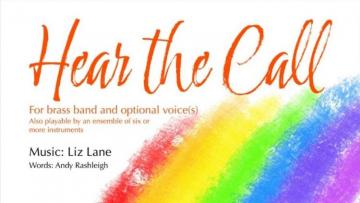 Hear the Call over an image of a rainbow