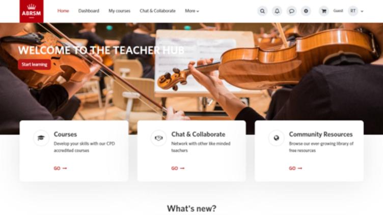 A screenshot of the ABRSM Teacher Hub from a logged in account