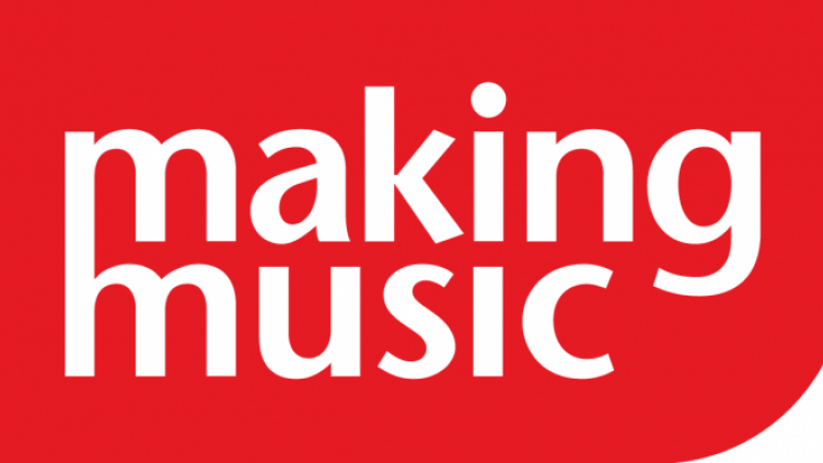 Making music writen in white on a red background