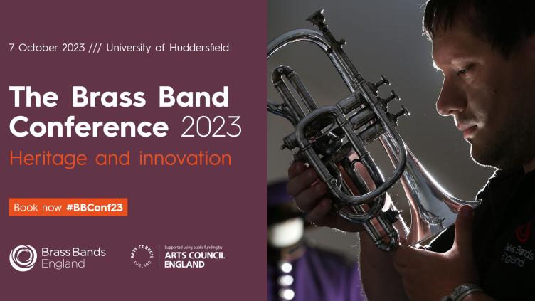The Brass Band Conference, 7 October 2023, University of Huddersfield, a man looking at a cornet 