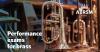 Brass instruments on a stage